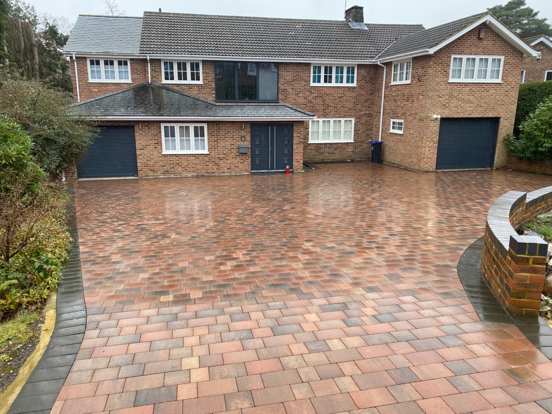 Block paved driveway installed by Esher Driveways & Patios at a Surrey home